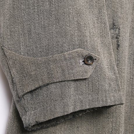 30-40s French Vintage  HBT Black Chambray Atelier Coat