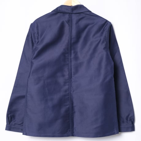 40s France Vintage Le Mont Saint Michel Blue Moleskin Work Jacket Dead Stock Vpocket