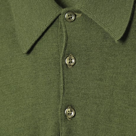90s JOHN SMEDLEY Merino Wool Knit Polo（Made in England）