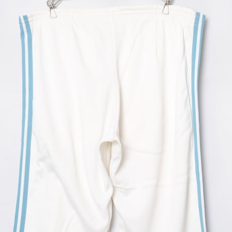 70-80s Vintage adidas Ventex Track Trousers White × Light Blue (Made in France)