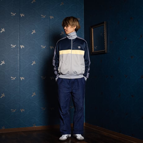 70-80s Vintage adidas VENTEX Track Jacket Grey×Navy×Yellow (Made in France)