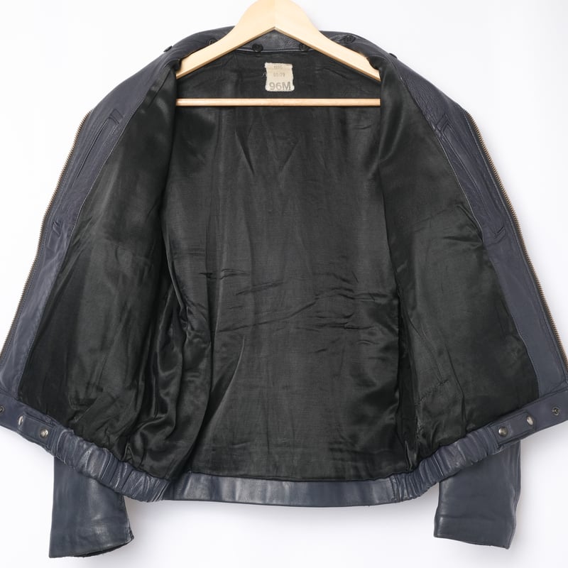 French Army Pilot Leather Jacket (Navy) Size96M