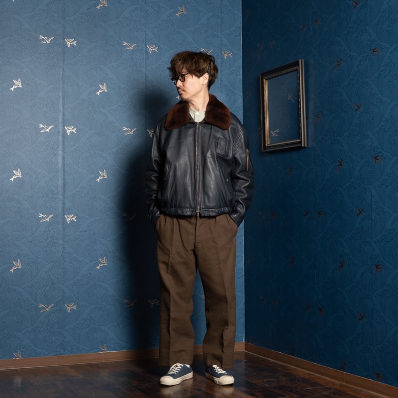 French Army Pilot Leather Jacket (Navy) | Ugla