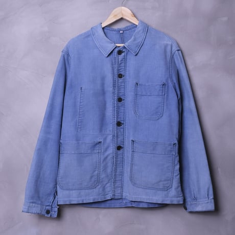 50-60s Adolphe Lafont  Blue Moleskin Jacket Size 46