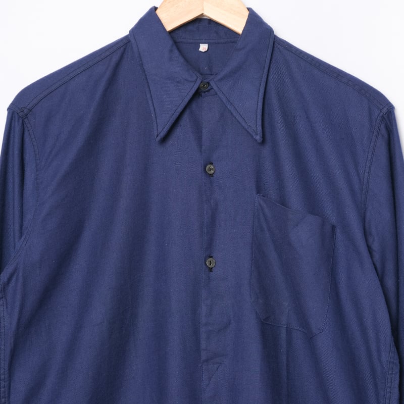 40-50s France Vintage Blue Granpa Shirt | Ugla 40-50s France Vintage Blue Granpa Shirt | Ugla