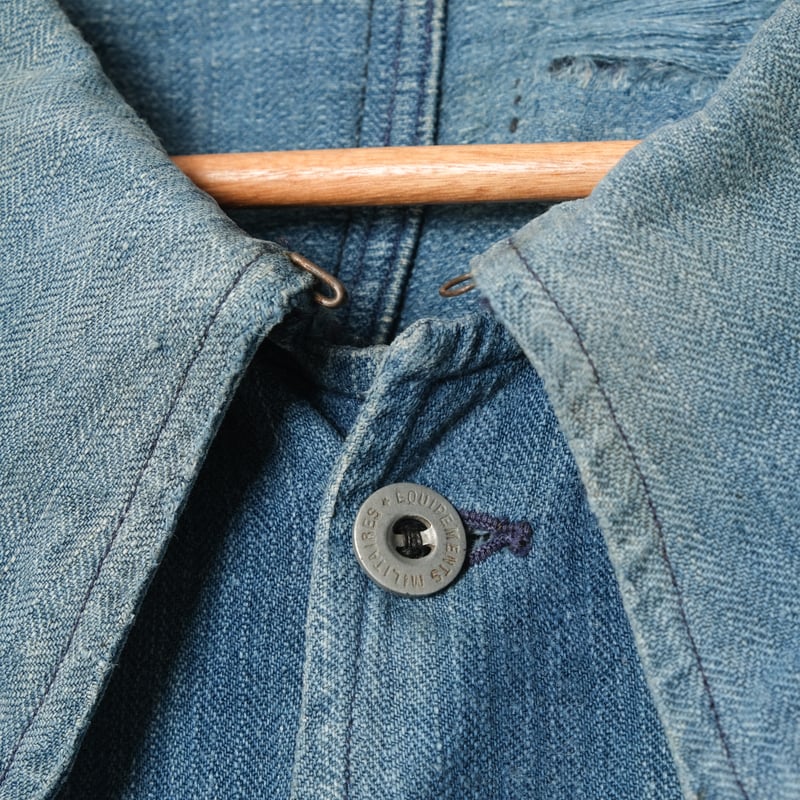 French Army HBT Indigo Linen Jacket | Ugla パンと古着と本 French Army HBT Indigo Linen Jacket | Ugla パンと古着と本