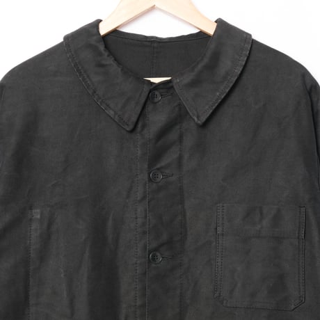 50-60s France Vintage DOLMEN Black Moleskin Jacket