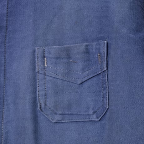 40s France Vintage Paul Passant Blue Moleskin Work Jacket