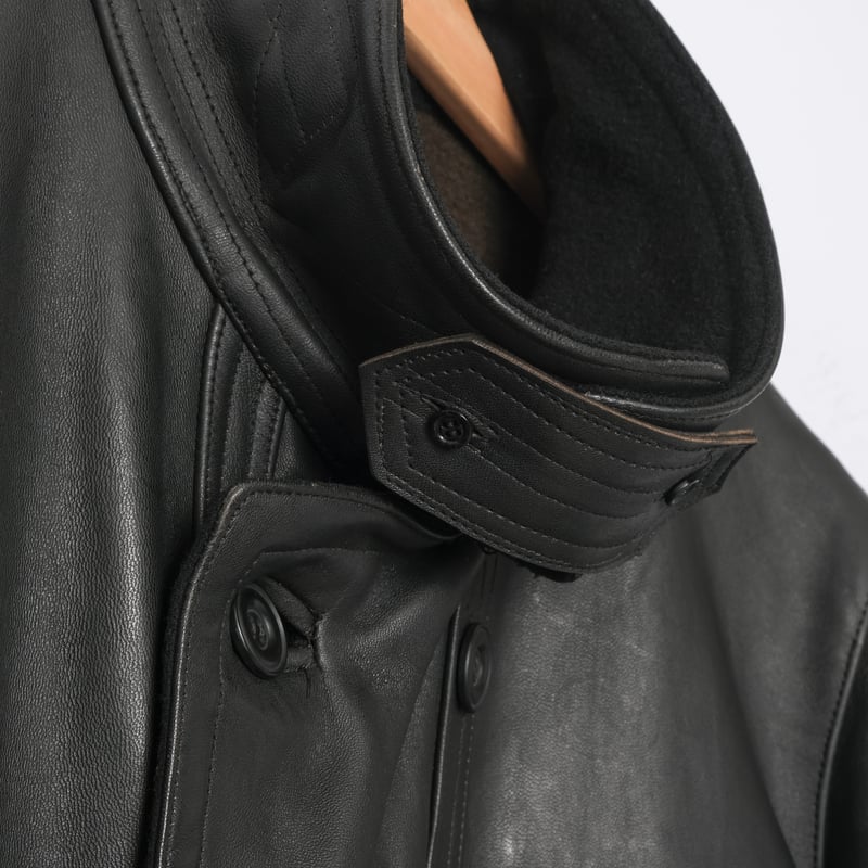 50-60s France Vintage Cuiron Leather Jacket Woo