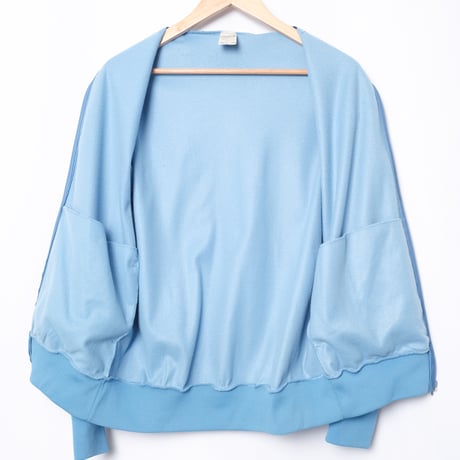 70-80s Vintage adidas Ventex Collarless Track Jacket Light Blue × Navy