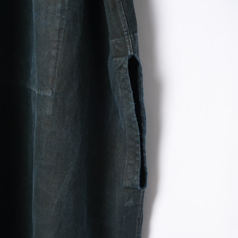 20年代 インディゴリネン フルオープンタイプビヨード 20s France Antique Indigo linen Biaude (Fullop