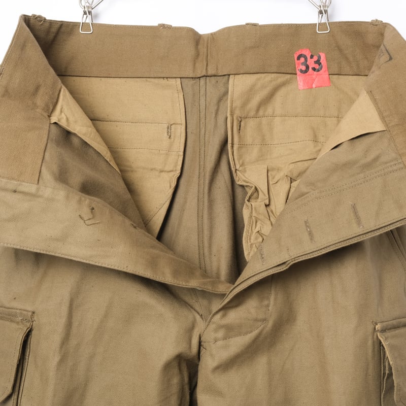 French Army M47 Trousers Early Size 33 Metal Bu French Army M47 Trousers Early Size 33 Metal Bu