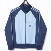 70-80s Vintage adidas Ventex Track Jacket Light Blue× Navy (Made in France) 174