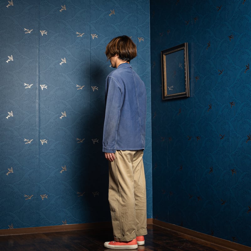 アドルフラフォン　1940年代　ブルーモールスキン　フレンチビンテージ 40s France Vintage Adolphe Lafont Blue Moleskin