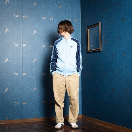 70-80s Vintage adidas Ventex ATP Track Jacket Light Blue × Navy（Made in France）