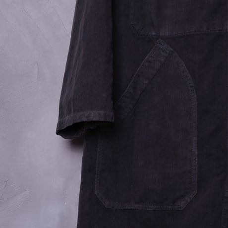 40-50s France Vintage VETRA Black Linen (Metis) Maquignon Coat