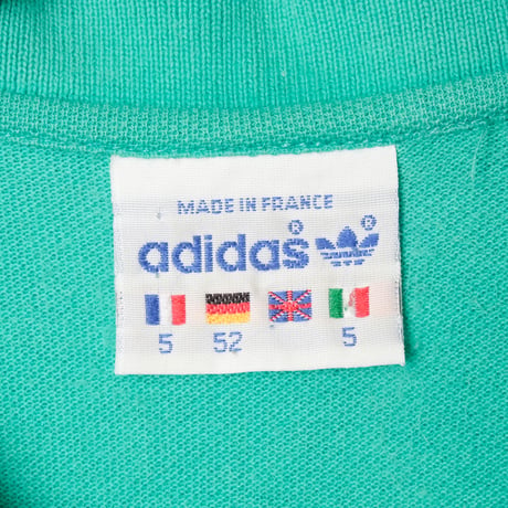 80s Vintage adidas Ventex Half Sleeve Polo Shirt Green（Made in France)
