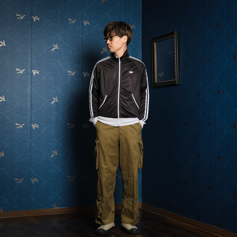 70's 80's adidas トラックジャケット トレフォイル 黒 70-80s Vintage adidas Track Jacket Black×White
