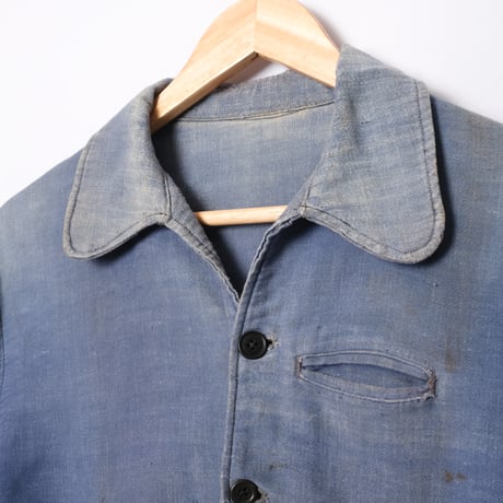 40s France Vintage Le Faisan Blue Mokeskin Cyclist Jacket