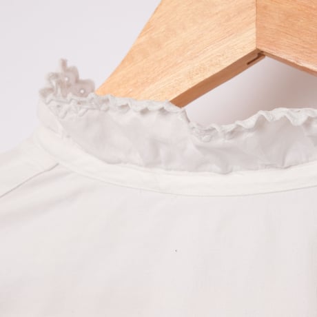 Early 1900s France Antique Frill Cotton Blouse