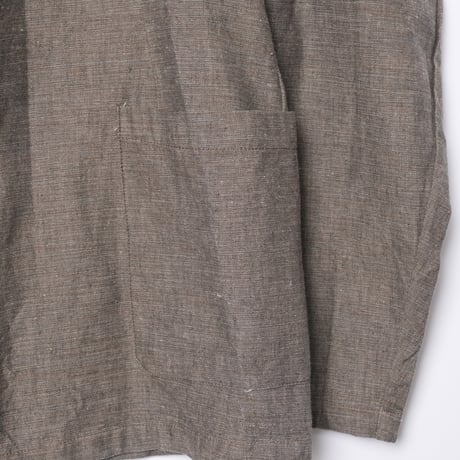 50-60s France Vintage Canvas Black Chambray Tailored Jacket 52