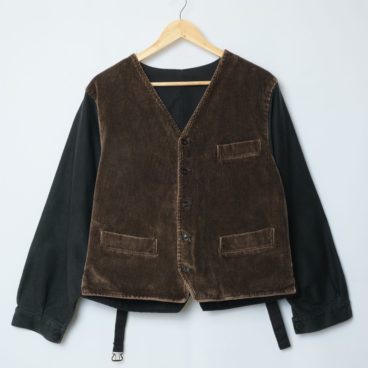 60s-70s Le laboureur Corduroy×Black Moleskin Gi 60s-70s Le laboureur Corduroy×Black Moleskin Gi