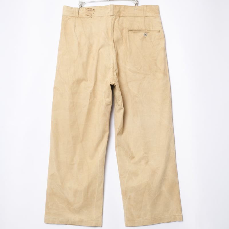 40s French Army Chino Trousers Metal Buttons Si