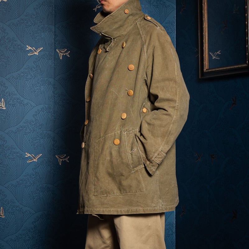 French Army M38 Motorcycle Coat 1st Wood Flat