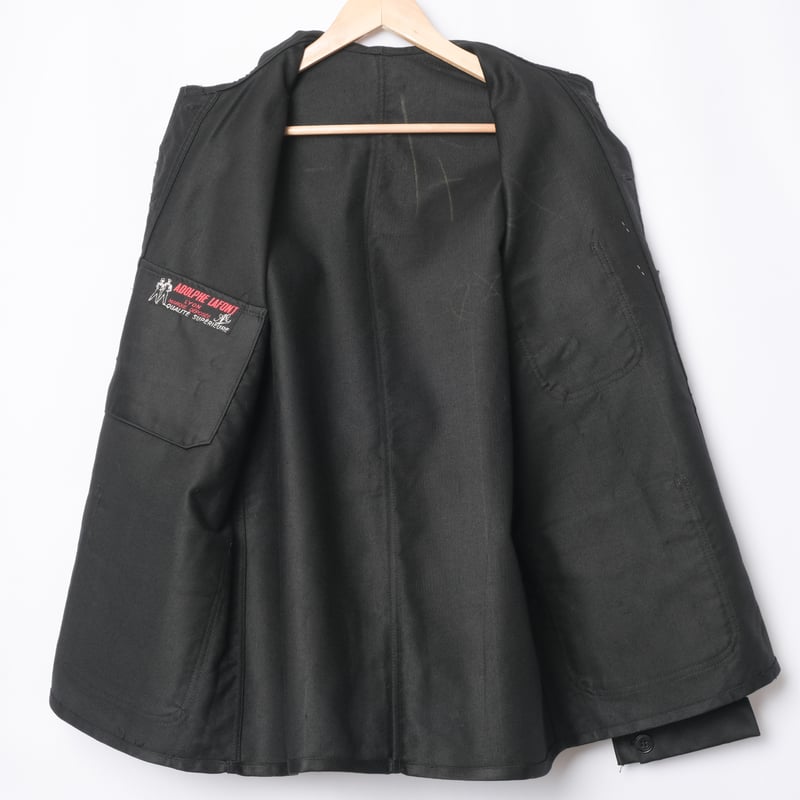 40s 50s アドルフラフォン ブラックモールスキンジャケット フレンチ 古着 50's Adolphe Lafont ブラックモールスキンフレンチワークジャケット