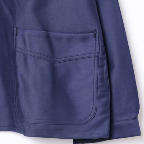 40s-50s France Vintage Adolphe Lafont  Blue Moleskin Jacket Dead Stock