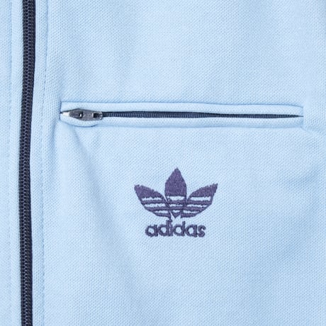 70-80s Vintage adidas Ventex Track Jacket Light Blue× Navy (Made in France) 174