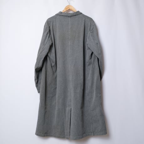 40-50s French Vintage DUTHILLEUL&MINART Black Chambray Atelier Coat