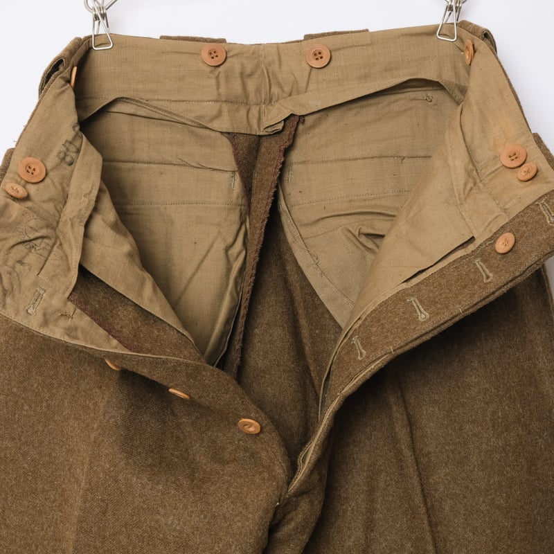 40s French Army Wool Trousers Size 80C Dead St
