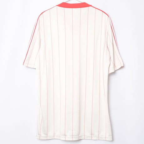 70-80s Vintage adidas Ventex Half Sleeve Game Shirt Striped White × Red（Made in France）