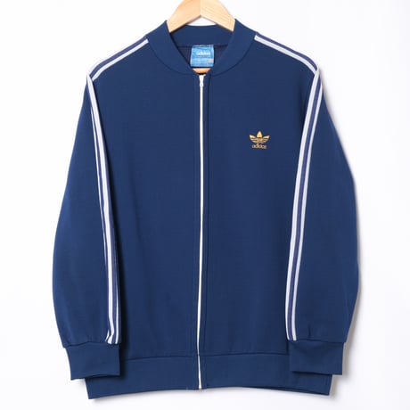 70s Vintage adidas Ventex Collarless Track Jacket Navy (Made in France)