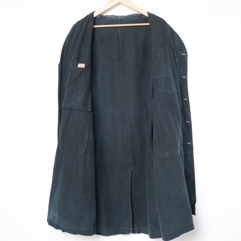 30s France Vintage Indigo Linen Maquignon Coat 30s France Vintage Indigo Linen Maquignon Coat