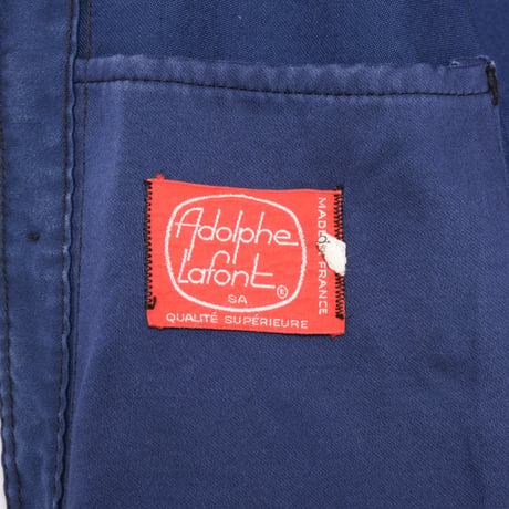 50s France Vintage Adolphe Lafont  Blue Moleskin Work Jacket
