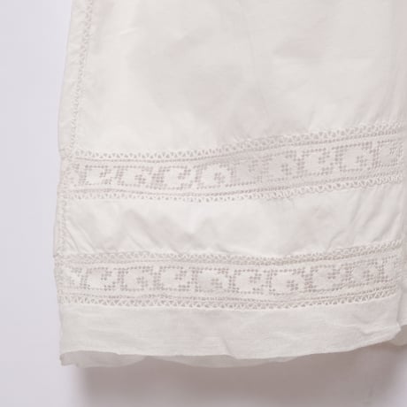 Early 1900s France Antique Cotton No sleeve Night Dress