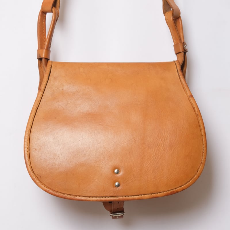 40s フランス　ヴィンテージ　ハンティング　レザーバッグ　ビンテージ France Vintage Leather Hunting Bag | Ugla パンと古着と本