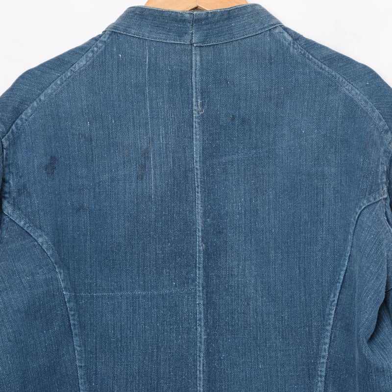 French Army Indigo Linen HBT Mechanic Double-Br