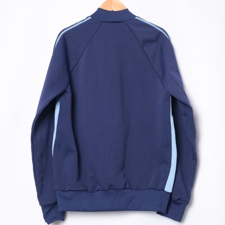 70-80s Vintage adidas Collarless Track Jacket Light Blue × Navy