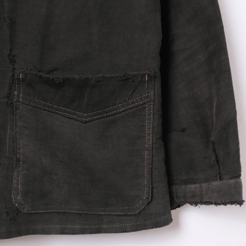 40-50s Le Mont St Michel Black Moleskin Jacket（