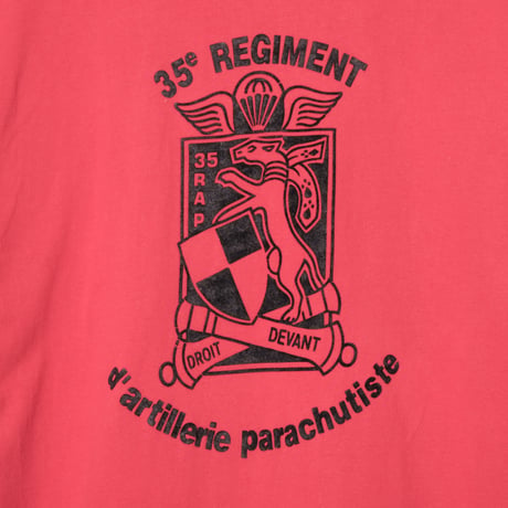 French Army 35e Régiment d'Artillerie Parachutiste Cotton T-Shirt Red