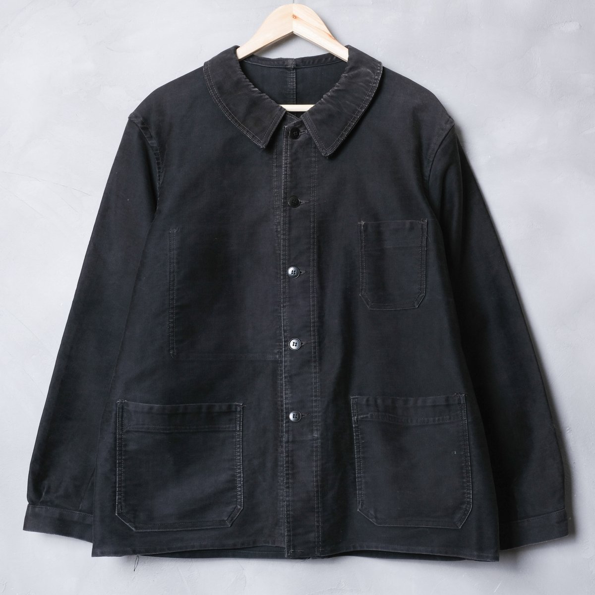 50s Dubre&Deverchere Black Moleskin Jacket | U