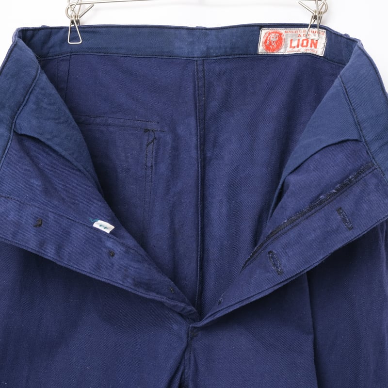 50s-60s France Vintage LION Cotton Twill Work T