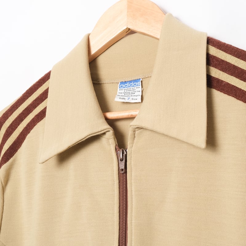 70-80s Vintage adidas Knit Jacket Beige（Made in