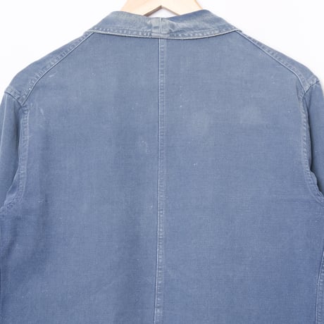 30-40s France Vintage Le Francais Blue Cotton Twill Work Jacket
