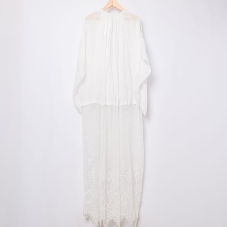 Early 1900s France  Antique Linen Church Smock 5