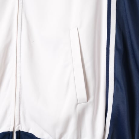 70s Vintage adidas Collarless Track Jacket White × Navy