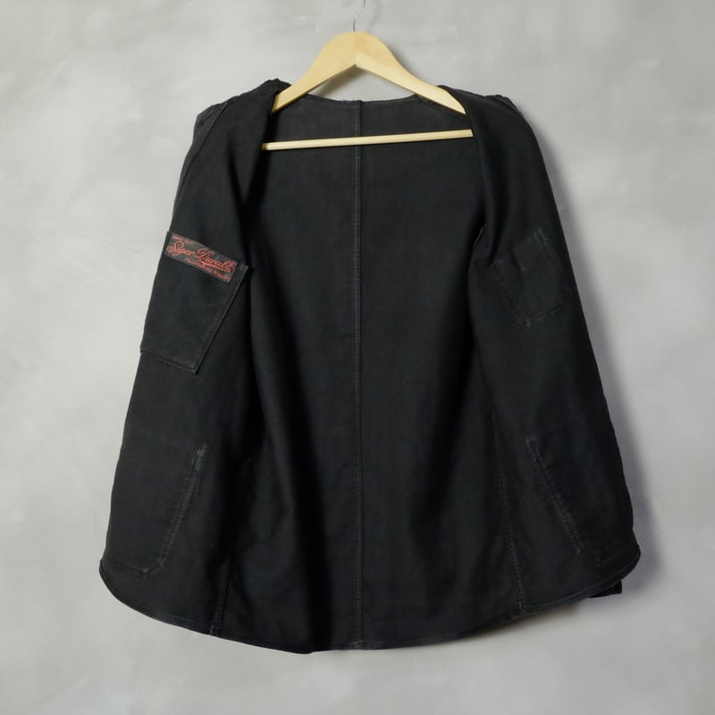 30s-40s Black Moleskin Jacket Metal Button | Ug 30s-40s Black Moleskin Jacket Metal Button | Ug